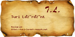 Turi Lóránt névjegykártya