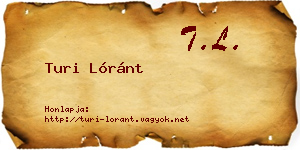 Turi Lóránt névjegykártya