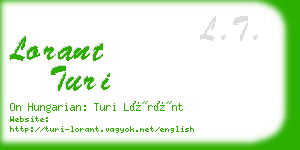 lorant turi business card